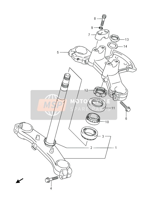 Suzuki AN650Z BURGMAN EXECUTIVE 2014 Steering Stem for a 2014 Suzuki AN650Z BURGMAN EXECUTIVE